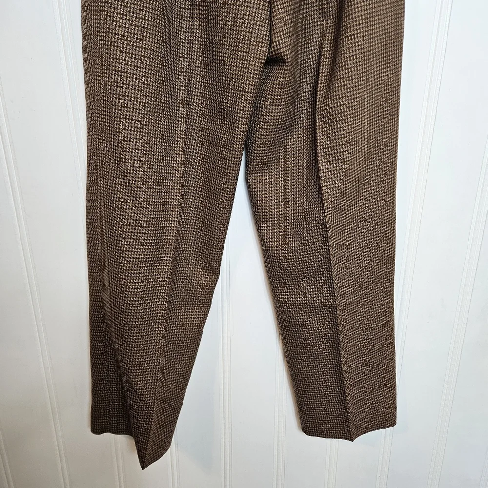 Vintage Rafaella Houndstooth Wool High Rise Pleated Trousers Pants Size 6 - Picture 8 of 13